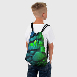 Рюкзак-мешок CS GO green black abstract, цвет: 3D-принт — фото 2