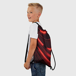 Рюкзак-мешок Красный неон абстракция, цвет: 3D-принт — фото 2