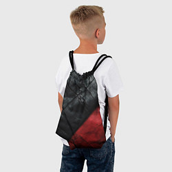 Рюкзак-мешок Черно - красная кожа, цвет: 3D-принт — фото 2