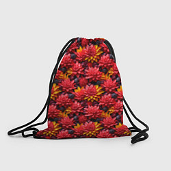 Рюкзак-мешок Красные объемные цветочки, цвет: 3D-принт