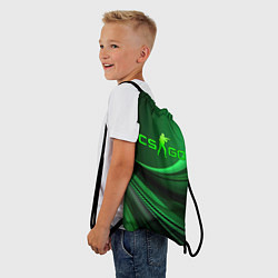 Рюкзак-мешок CS GO green abstract, цвет: 3D-принт — фото 2