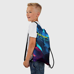 Рюкзак-мешок Cyberpunk 2077 neon style, цвет: 3D-принт — фото 2