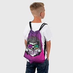 Рюкзак-мешок Ёж в очках - опача, цвет: 3D-принт — фото 2