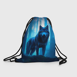 Рюкзак-мешок Волк в ночном лесу, цвет: 3D-принт