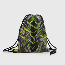 Рюкзак-мешок Киберпанк линии зелёные, цвет: 3D-принт