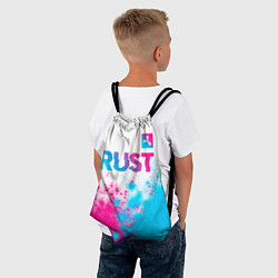 Рюкзак-мешок Rust neon gradient style: символ сверху, цвет: 3D-принт — фото 2