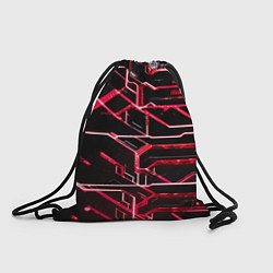 Рюкзак-мешок Неоновые линии красные, цвет: 3D-принт