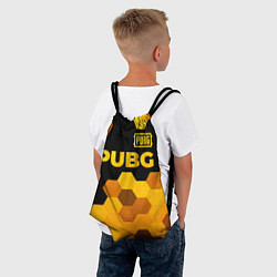 Рюкзак-мешок PUBG - gold gradient: символ сверху, цвет: 3D-принт — фото 2