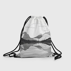 Рюкзак-мешок Минималистичный пейзаж чб, цвет: 3D-принт