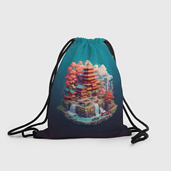 Рюкзак-мешок Японский пейзаж а изометрии, цвет: 3D-принт