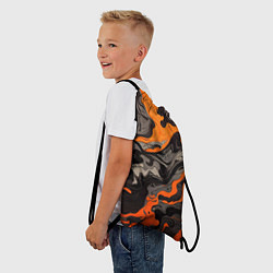 Рюкзак-мешок Оранжево-черный камуфляж, цвет: 3D-принт — фото 2
