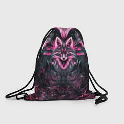 Рюкзак-мешок Розовый лис в стиле арт, цвет: 3D-принт