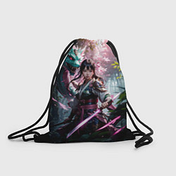 Рюкзак-мешок Японская девушка и дракон, цвет: 3D-принт