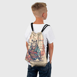 Рюкзак-мешок Кот-самурай, цвет: 3D-принт — фото 2