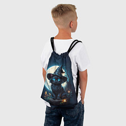 Рюкзак-мешок Кот ведьмы - Хэллоуин, цвет: 3D-принт — фото 2