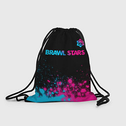 Рюкзак-мешок Brawl Stars - neon gradient: символ сверху, цвет: 3D-принт