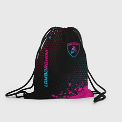 Рюкзак-мешок Lamborghini - neon gradient: надпись, символ, цвет: 3D-принт
