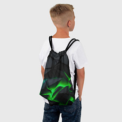 Рюкзак-мешок Зеленый и синий неон, цвет: 3D-принт — фото 2