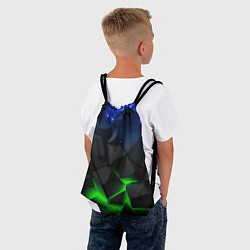 Рюкзак-мешок Разлом синих и зеленых плит, цвет: 3D-принт — фото 2