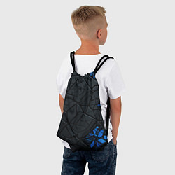 Рюкзак-мешок Черные плиты с синими вставками, цвет: 3D-принт — фото 2