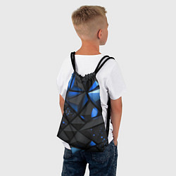 Рюкзак-мешок Blue black texture, цвет: 3D-принт — фото 2