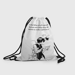 Рюкзак-мешок Дазай и цитата - Бродячие псы, цвет: 3D-принт