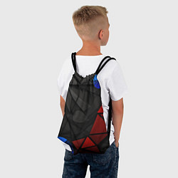 Рюкзак-мешок Black blue red elements, цвет: 3D-принт — фото 2