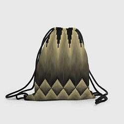 Рюкзак-мешок Золотые ромбы на черном, цвет: 3D-принт