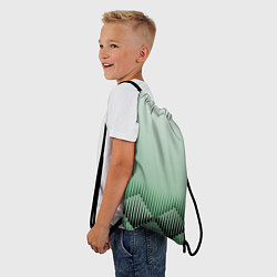 Рюкзак-мешок Зеленый градиент с ромбами, цвет: 3D-принт — фото 2