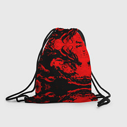 Рюкзак-мешок Черный дракон на красном небе, цвет: 3D-принт