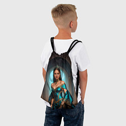 Рюкзак-мешок Девушка принцесса в бирюзовом платье с драгоценнос, цвет: 3D-принт — фото 2