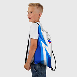 Рюкзак-мешок Флаг России в сердечке - синий, цвет: 3D-принт — фото 2