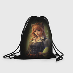 Рюкзак-мешок Девушка лисица, цвет: 3D-принт