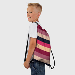 Рюкзак-мешок Широкие полосы розовый, цвет: 3D-принт — фото 2