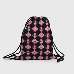 Рюкзак-мешок Клеточка black pink, цвет: 3D-принт