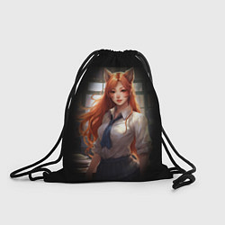 Рюкзак-мешок Девушка лиса в школьной форме, цвет: 3D-принт