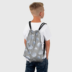 Рюкзак-мешок Серебристые круги на полосатом фоне, цвет: 3D-принт — фото 2