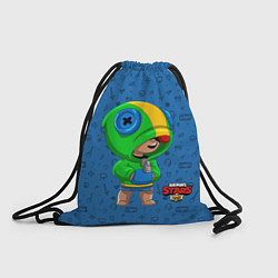 Рюкзак-мешок Леон из Бравл Старс синий, цвет: 3D-принт