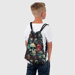 Рюкзак-мешок Милый skull, цвет: 3D-принт — фото 2