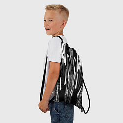 Рюкзак-мешок Черные завихрения, цвет: 3D-принт — фото 2