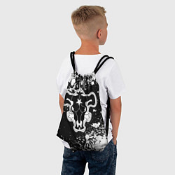 Рюкзак-мешок Черный клевер - брызги и бык, цвет: 3D-принт — фото 2