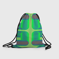 Рюкзак-мешок Дуги на зеленом фоне, цвет: 3D-принт