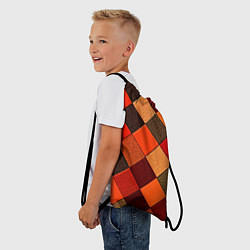 Рюкзак-мешок Шахматка красно-коричневая, цвет: 3D-принт — фото 2