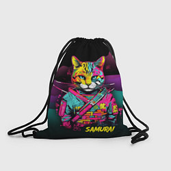 Рюкзак-мешок Кот Самурай - японский слить, цвет: 3D-принт