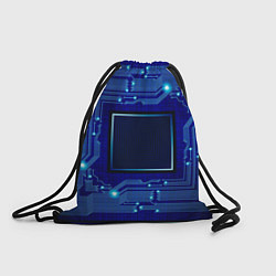Рюкзак-мешок Технический синий паттерн, цвет: 3D-принт