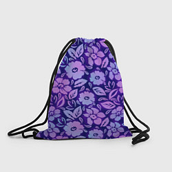 Рюкзак-мешок Фиолетовые цветочки, цвет: 3D-принт