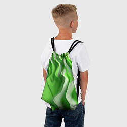 Рюкзак-мешок Зеленые объемные полосы, цвет: 3D-принт — фото 2