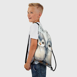 Рюкзак-мешок Милые пингвины акварель, цвет: 3D-принт — фото 2