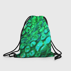 Рюкзак-мешок Объемная зеленая текстура в виде чешуи, цвет: 3D-принт