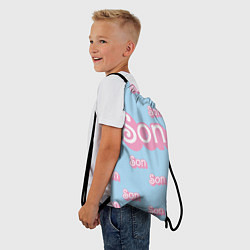 Рюкзак-мешок Сын - в стиле Барби: паттерн голубой, цвет: 3D-принт — фото 2